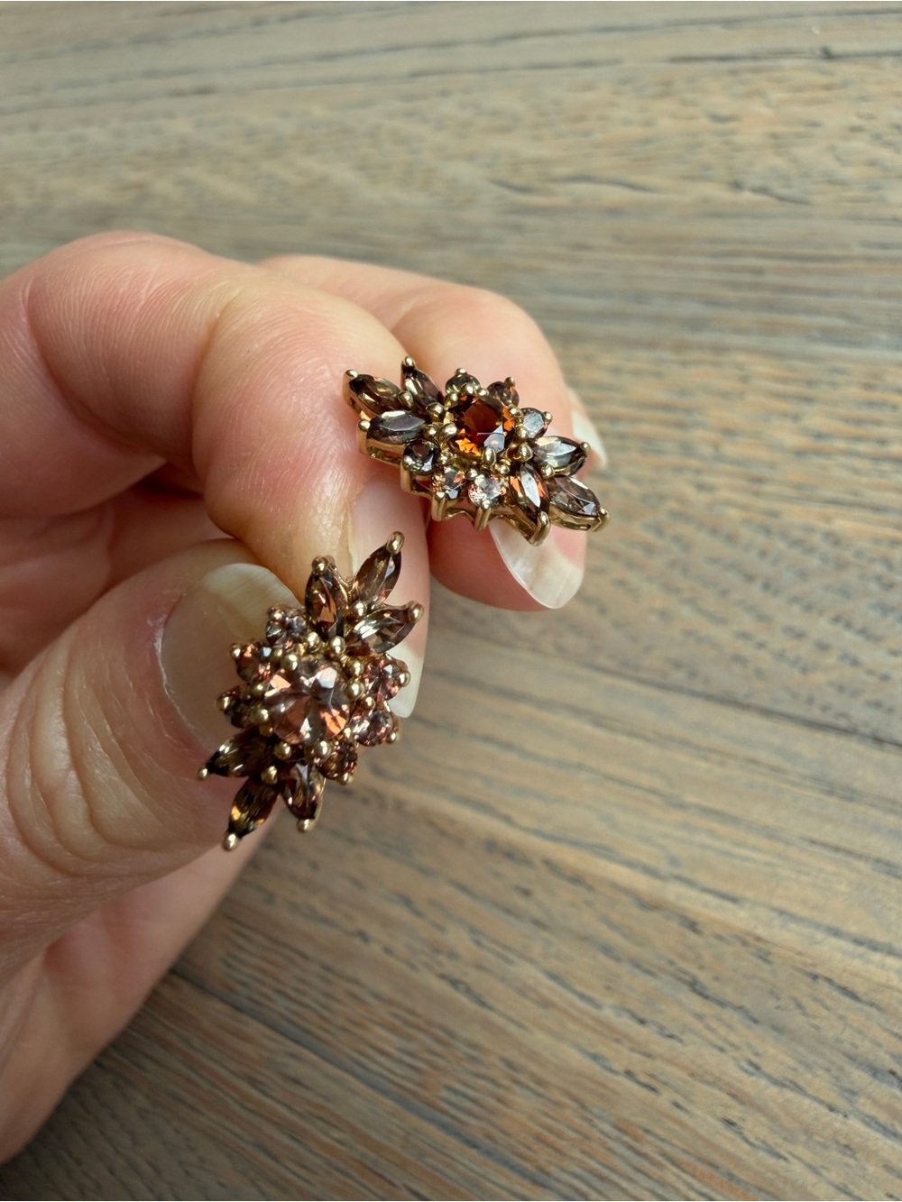 Vintage 10K Gold Natural Andalusite Earrings | Gem-Quality Pleochroic Stones
